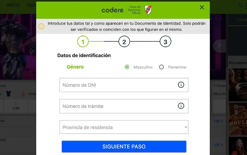 Registro Codere Argentina