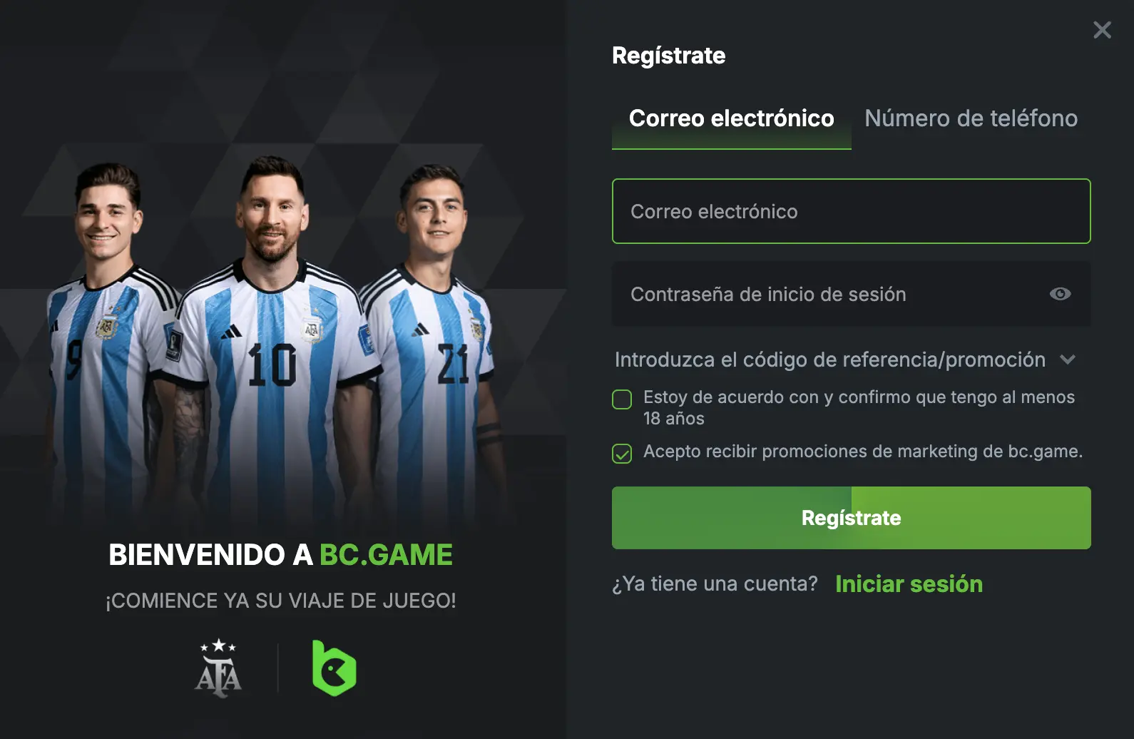 Registro BC.GAME